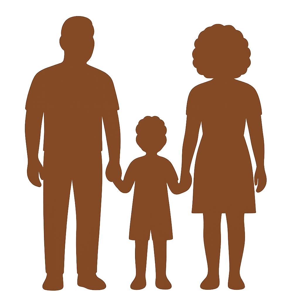 Family Unity in Brown Silhouettes